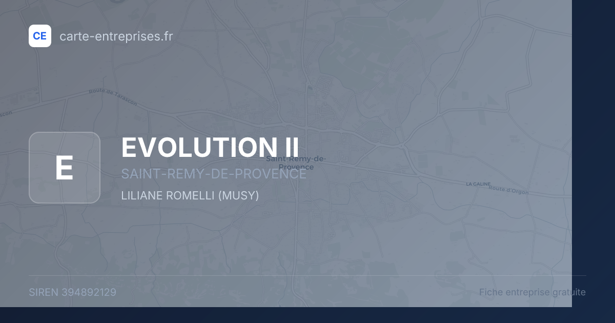 EVOLUTION II — 394892129 — fiche entreprise