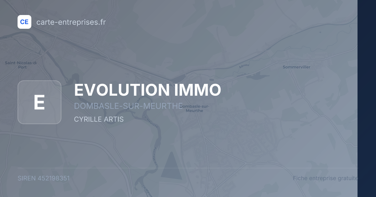 EVOLUTION IMMO — 452198351 — fiche entreprise