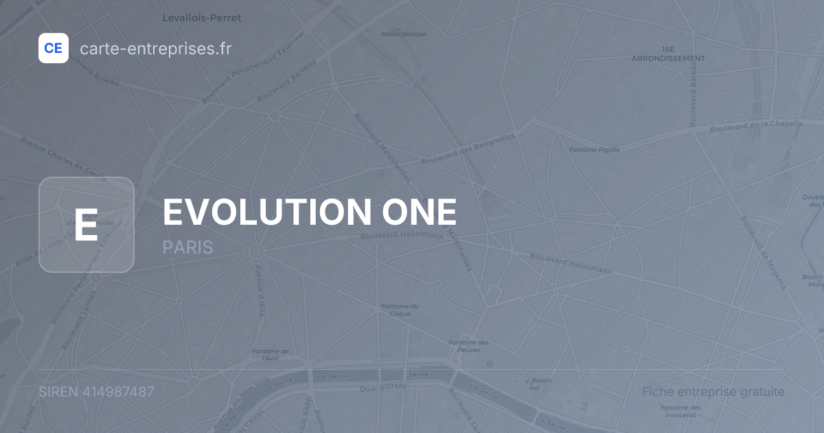 EVOLUTION ONE — 414987487 — fiche entreprise