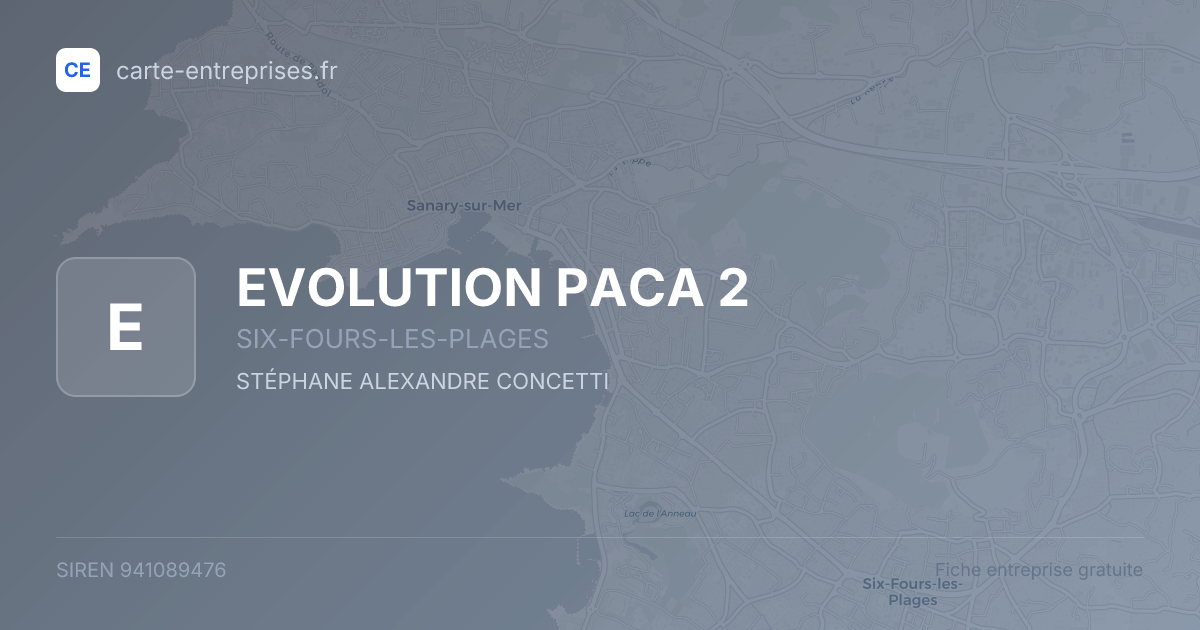 EVOLUTION PACA 2 — 941089476 — fiche entreprise