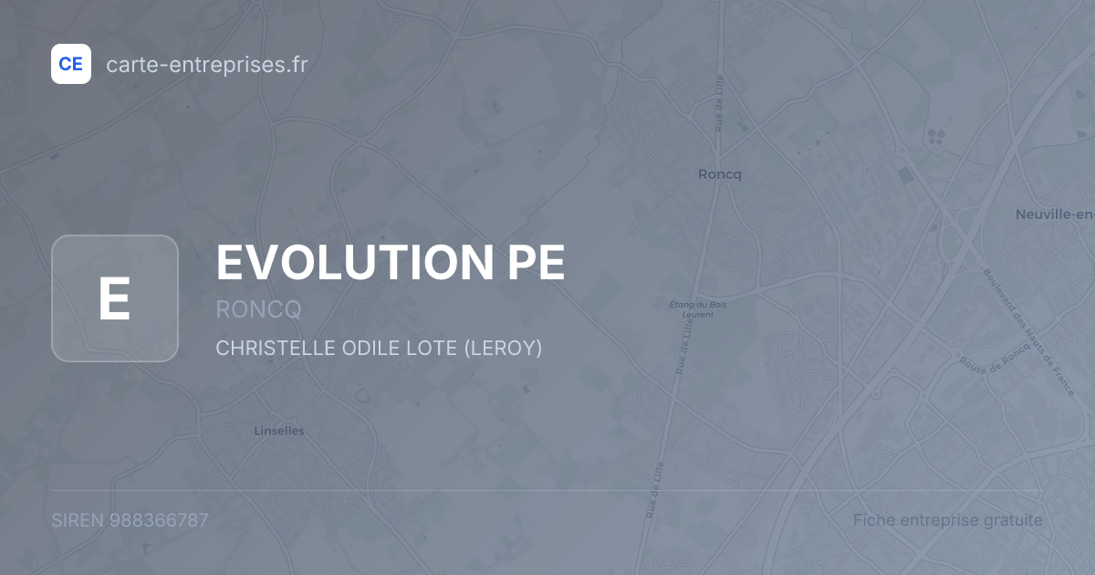 EVOLUTION PE — 988366787 — fiche entreprise