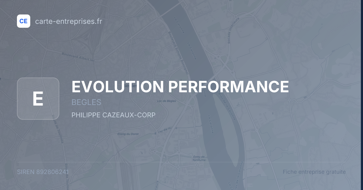 EVOLUTION PERFORMANCE — 892806241 — fiche entreprise