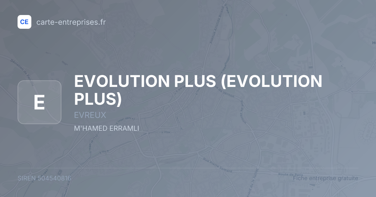 EVOLUTION PLUS — 504540816 — fiche entreprise
