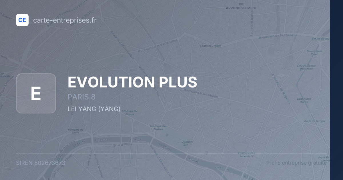 EVOLUTION PLUS — 802673673 — fiche entreprise
