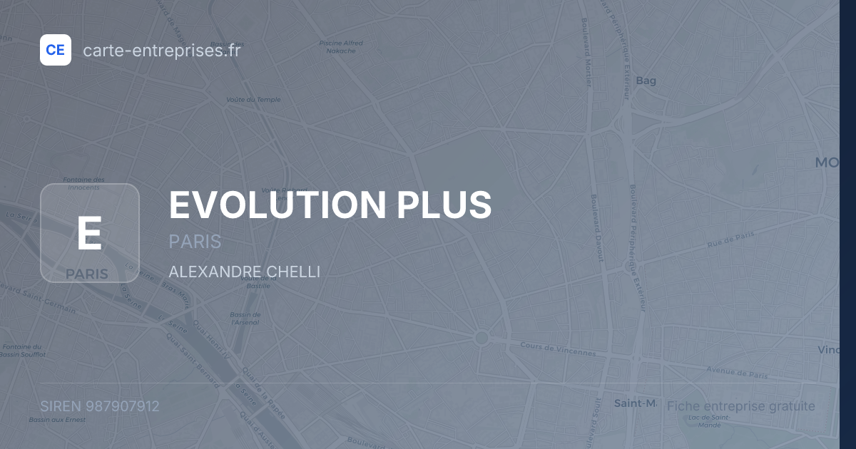 EVOLUTION PLUS — 987907912 — fiche entreprise