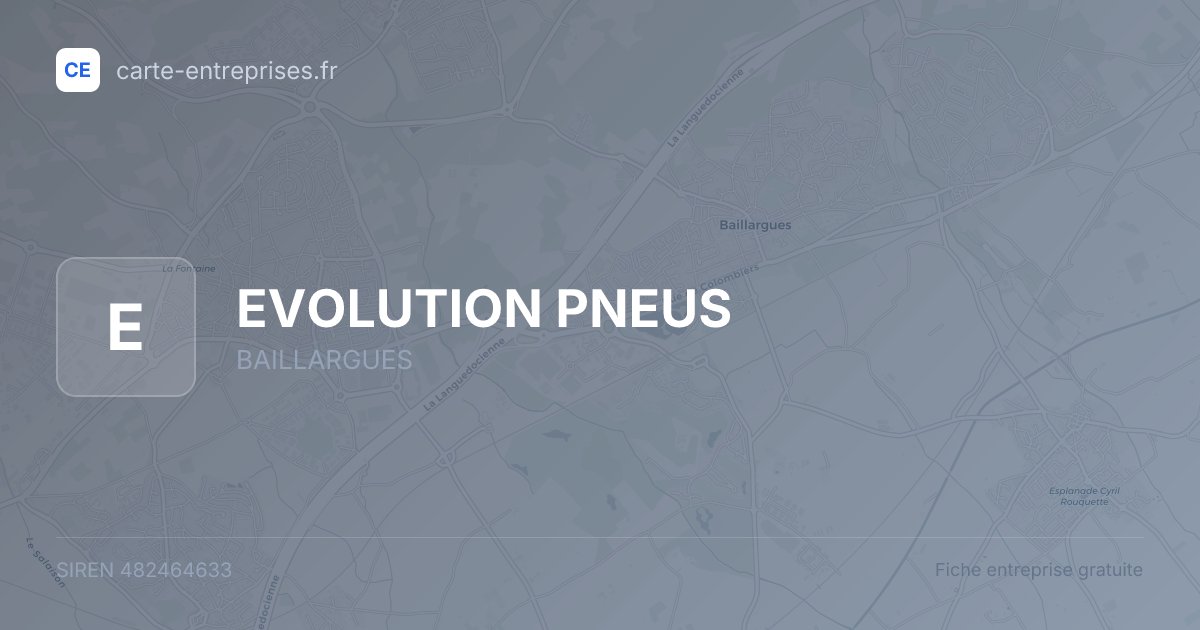 EVOLUTION PNEUS — 482464633 — fiche entreprise