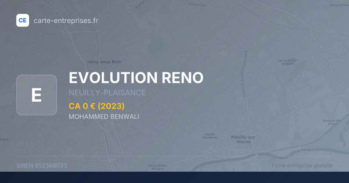EVOLUTION RENO — 952368033 — fiche entreprise