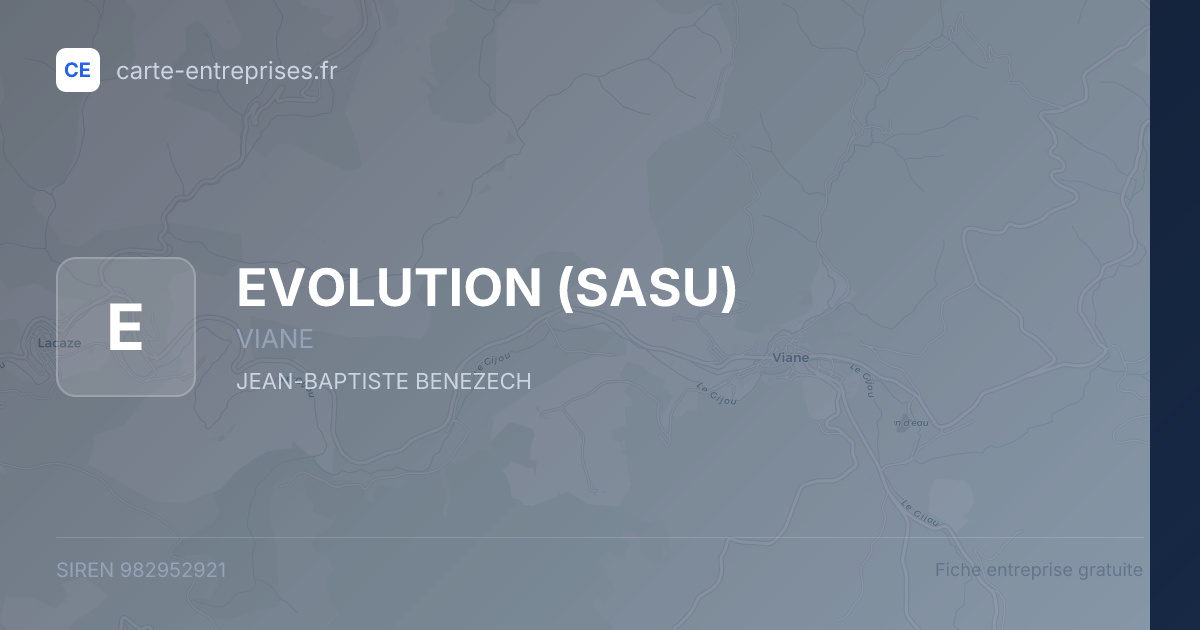 EVOLUTION (SASU) — 982952921 — fiche entreprise