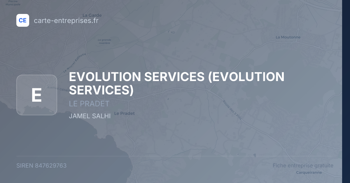 EVOLUTION SERVICES — 847629763 — fiche entreprise