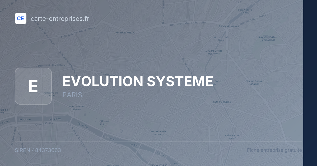 EVOLUTION SYSTEME — 484373063 — fiche entreprise