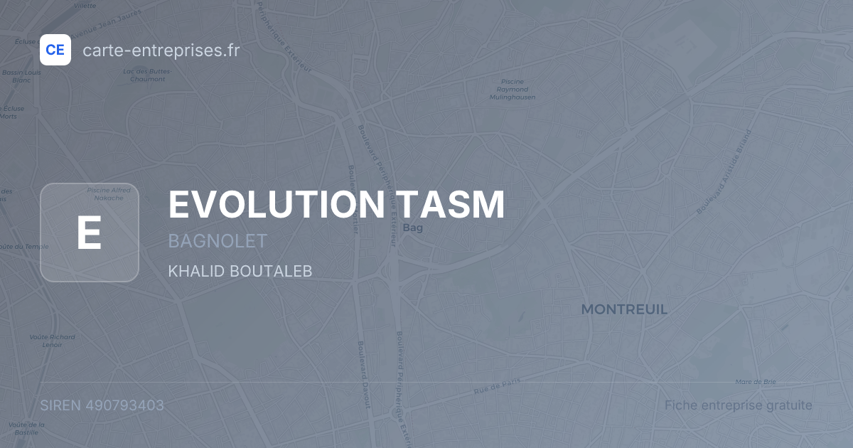 EVOLUTION TASM — 490793403 — fiche entreprise