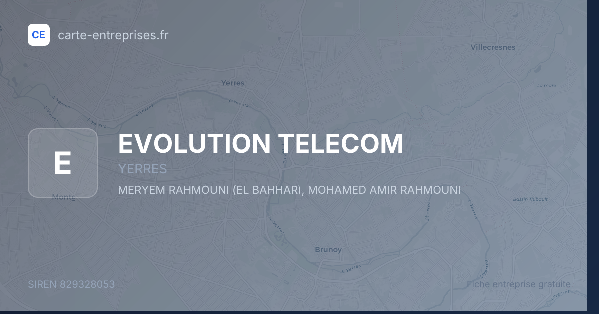 EVOLUTION TELECOM — 829328053 — fiche entreprise