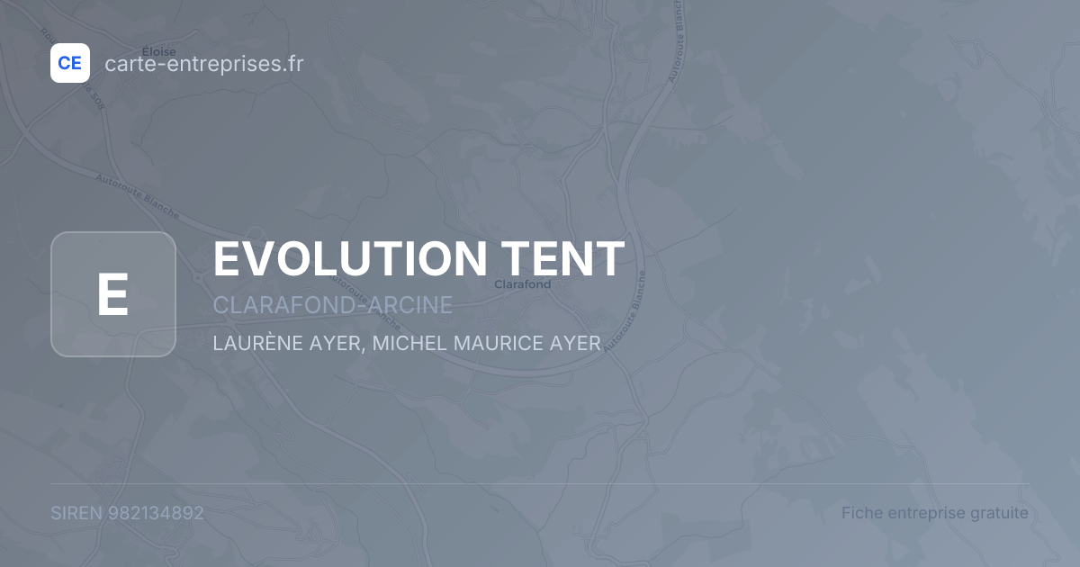 EVOLUTION TENT — 982134892 — fiche entreprise