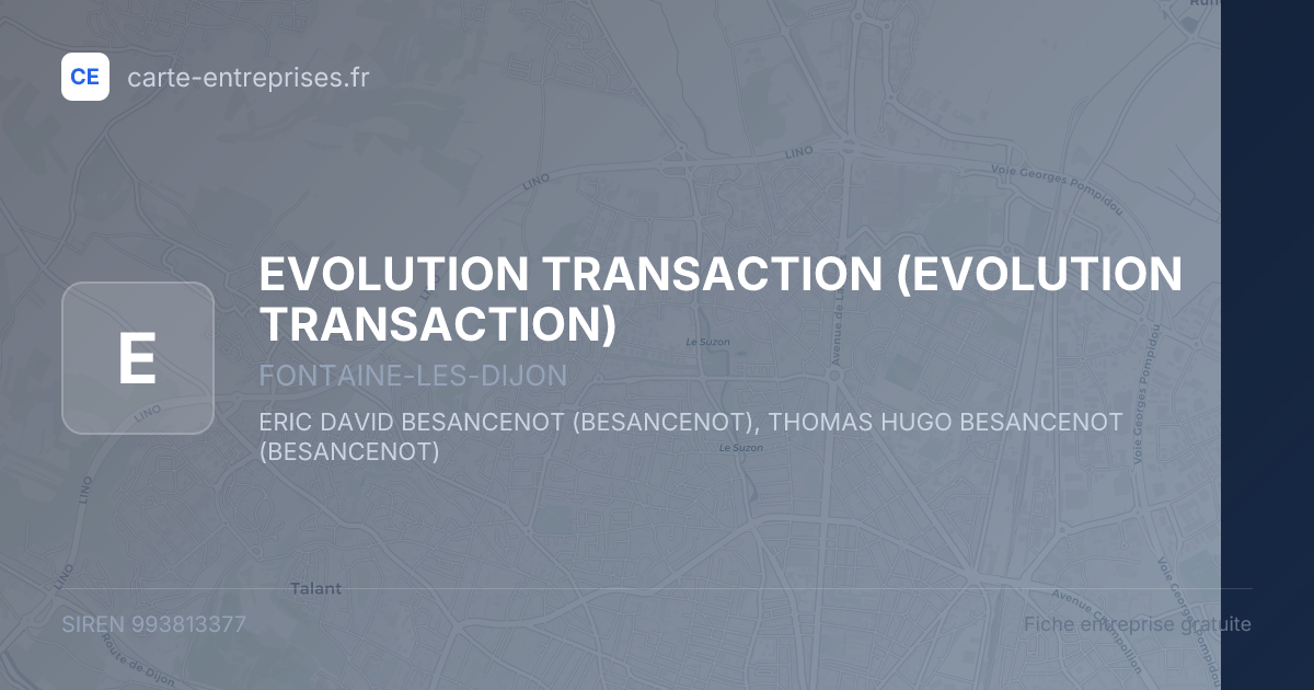 EVOLUTION TRANSACTION — 993813377 — fiche entreprise