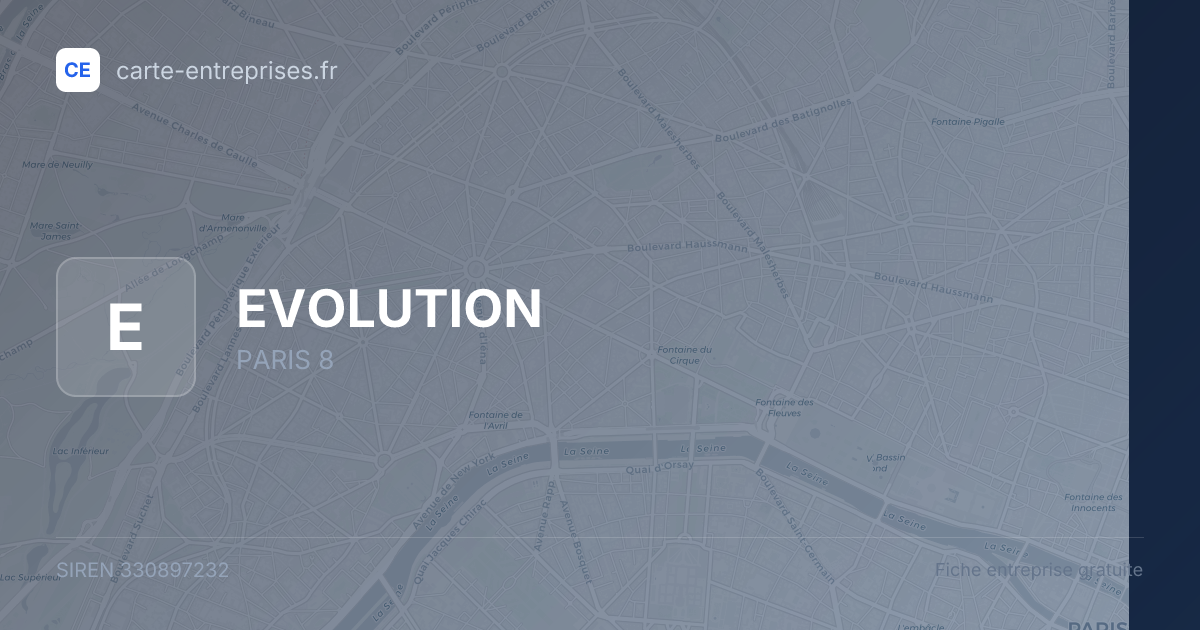 EVOLUTION — 330897232 — fiche entreprise