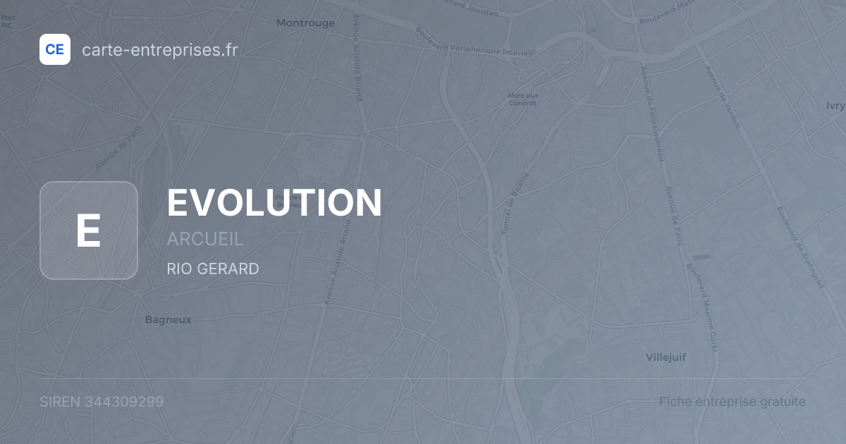 EVOLUTION — 344309299 — fiche entreprise
