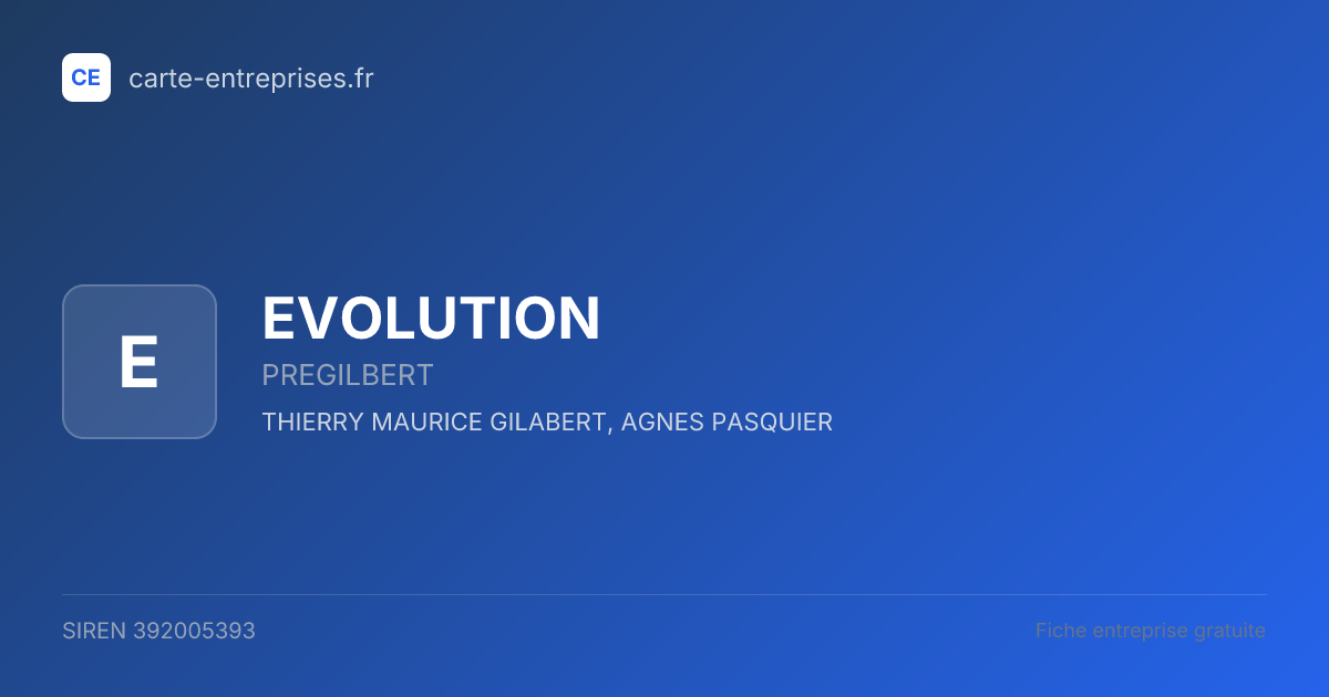 EVOLUTION — 392005393 — fiche entreprise