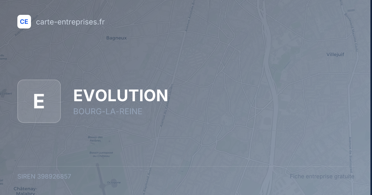 EVOLUTION — 398926857 — fiche entreprise