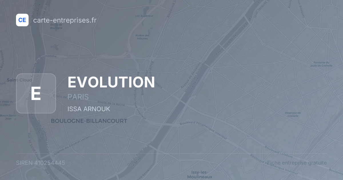 EVOLUTION — 410254445 — fiche entreprise