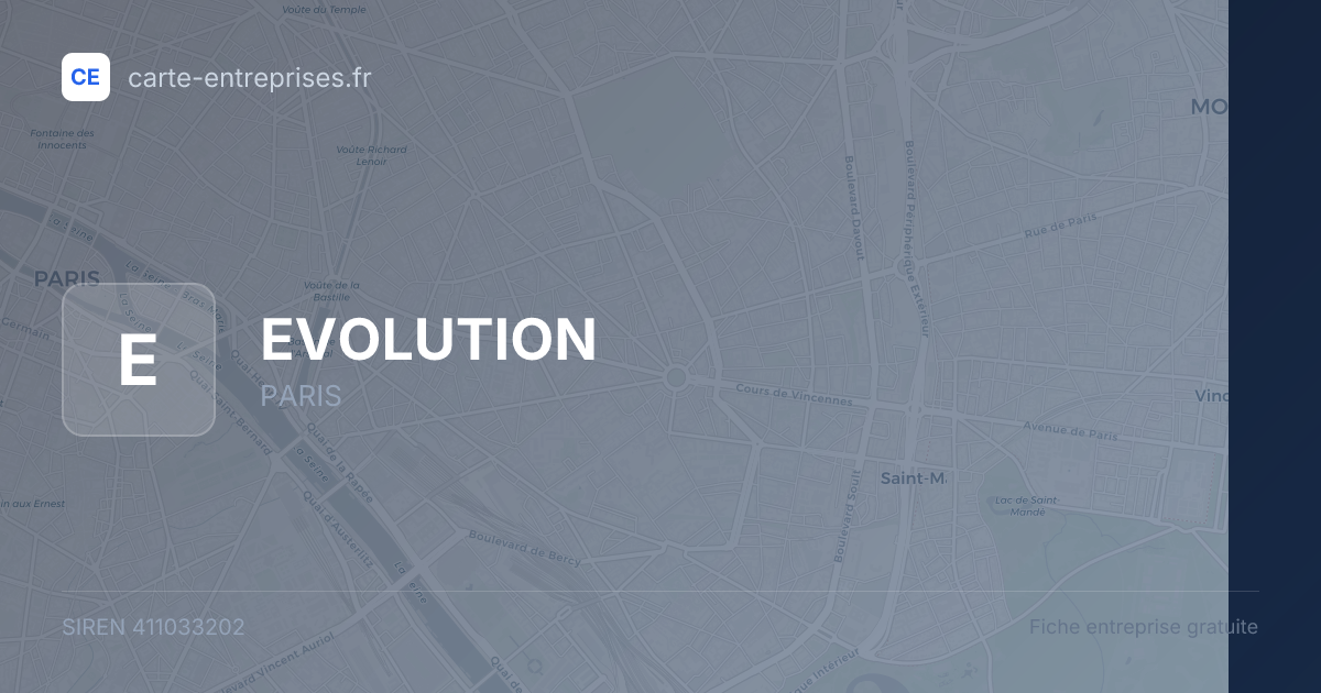 EVOLUTION — 411033202 — fiche entreprise