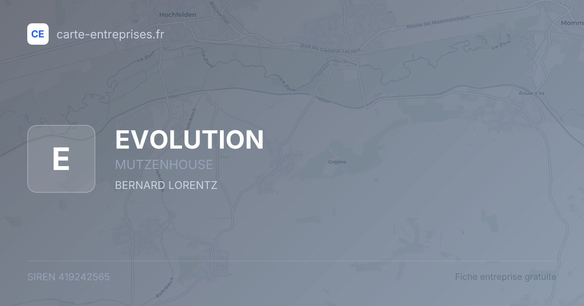 EVOLUTION — 419242565 — fiche entreprise