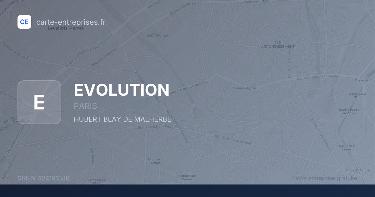 EVOLUTION — 424191336 — fiche entreprise