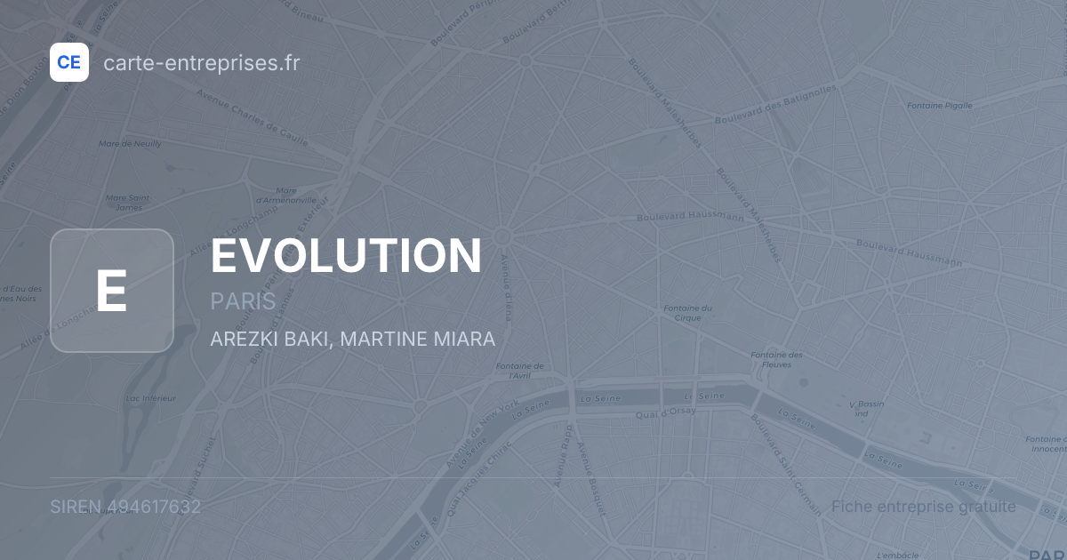 EVOLUTION — 494617632 — fiche entreprise
