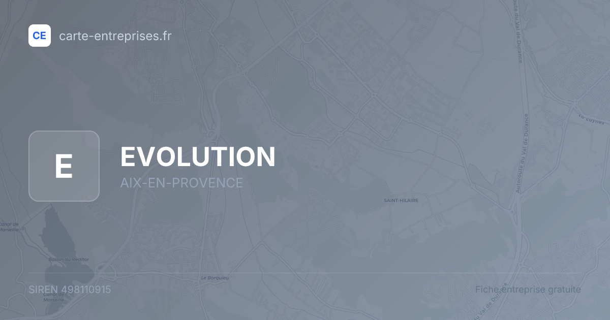 EVOLUTION — 498110915 — fiche entreprise