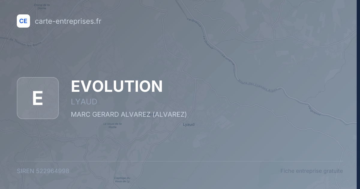 EVOLUTION — 522964998 — fiche entreprise