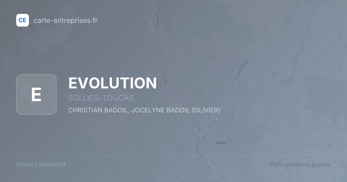 EVOLUTION — 538980574 — fiche entreprise