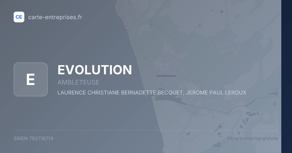 EVOLUTION — 792716714 — fiche entreprise