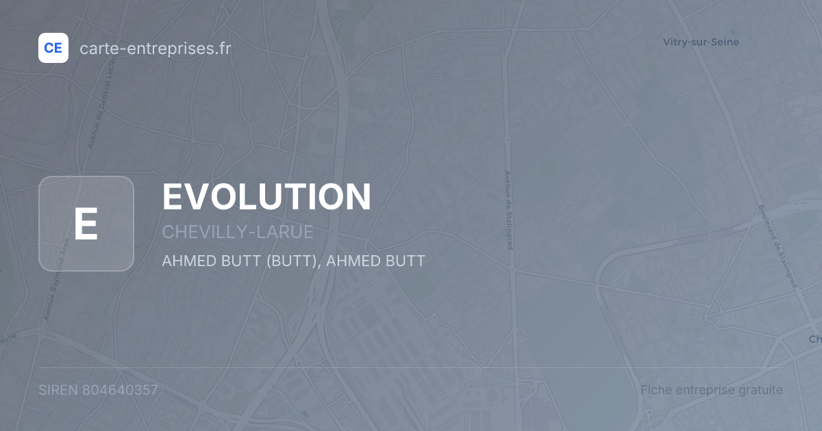 EVOLUTION — 804640357 — fiche entreprise