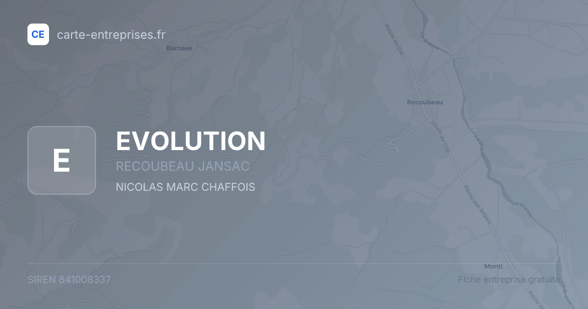 EVOLUTION — 841008337 — fiche entreprise