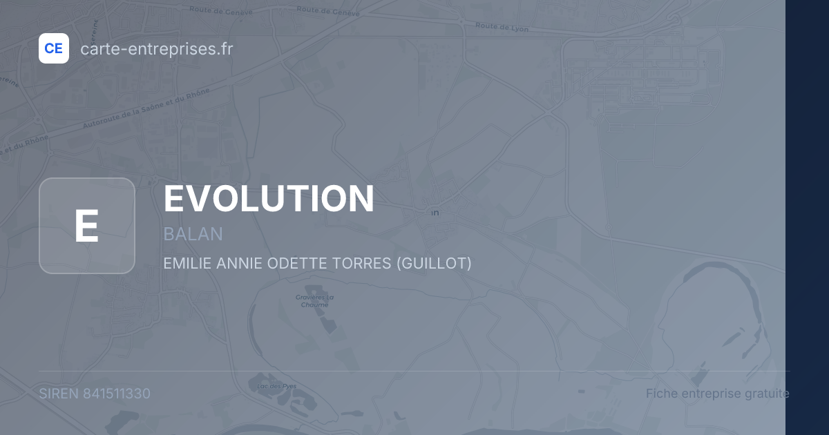 EVOLUTION — 841511330 — fiche entreprise