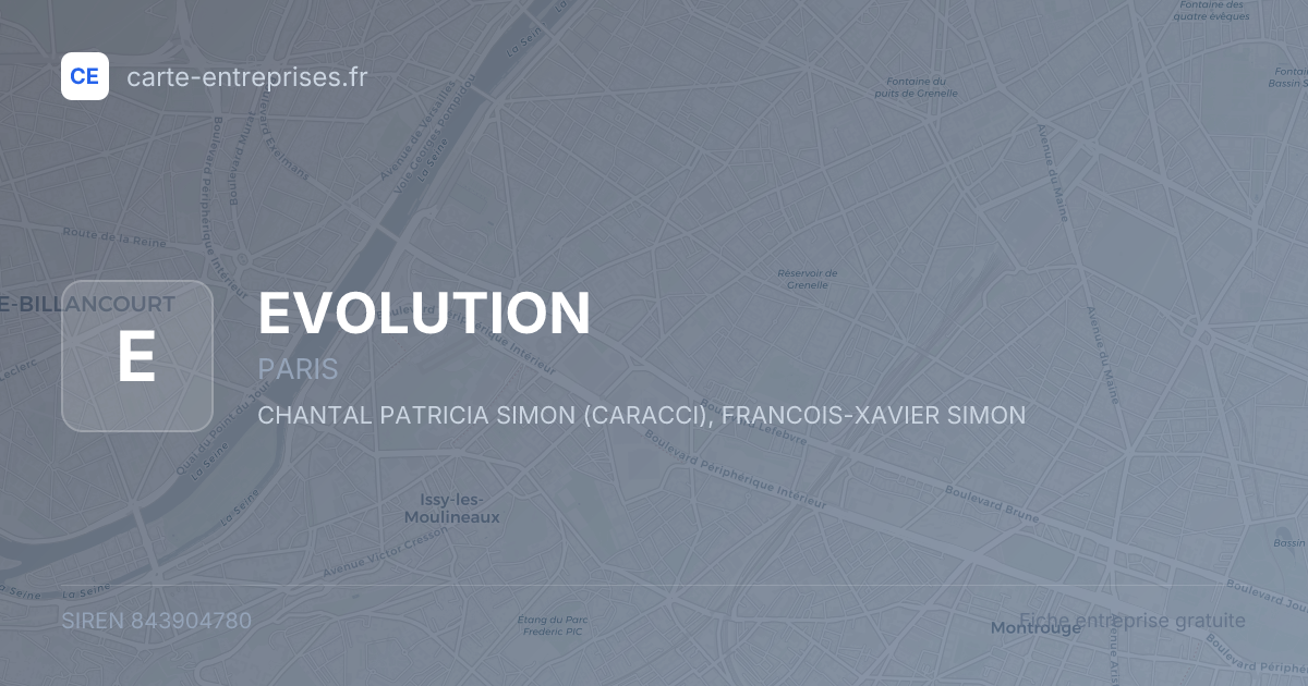 EVOLUTION — 843904780 — fiche entreprise