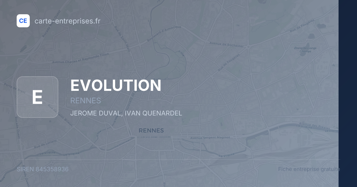 EVOLUTION — 845358936 — fiche entreprise