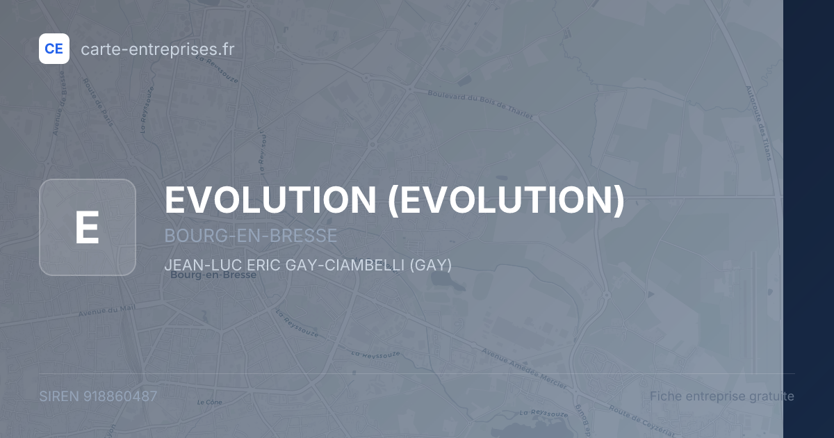 EVOLUTION — 918860487 — fiche entreprise