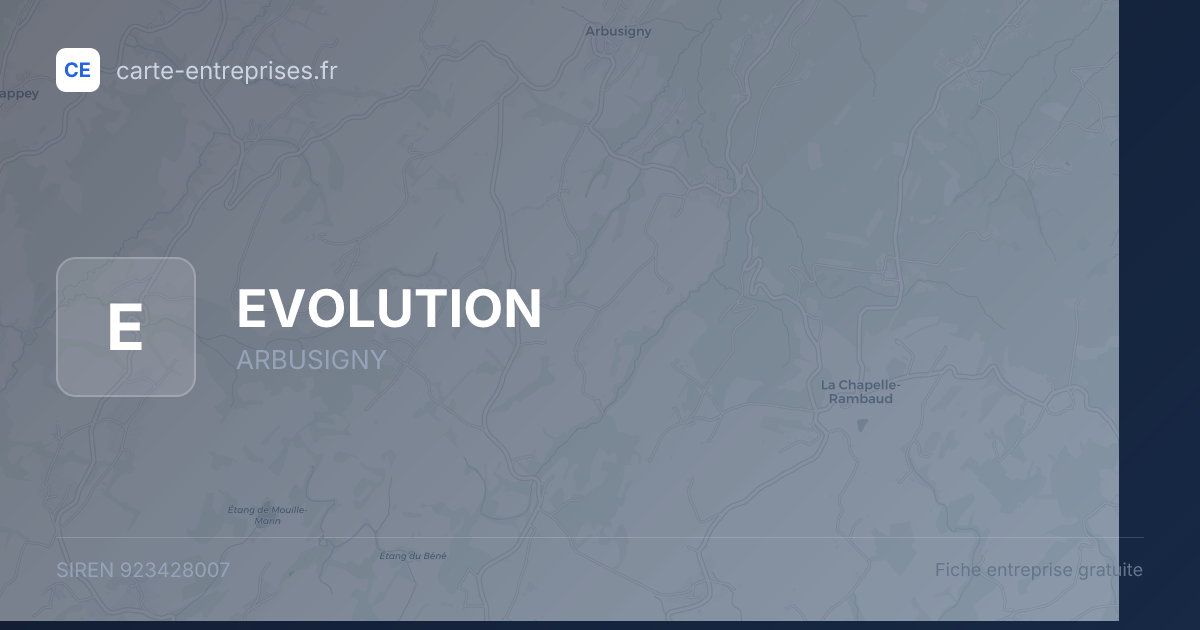 EVOLUTION — 923428007 — fiche entreprise