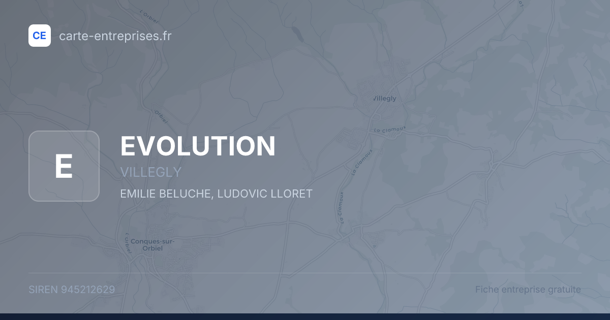 EVOLUTION — 945212629 — fiche entreprise