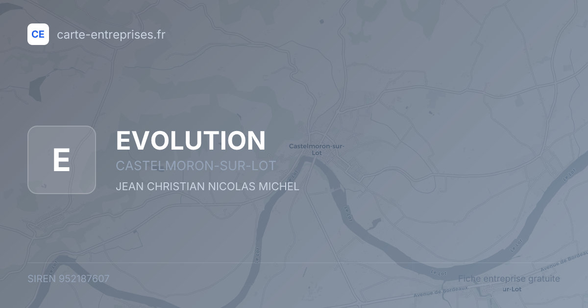 EVOLUTION — 952187607 — fiche entreprise
