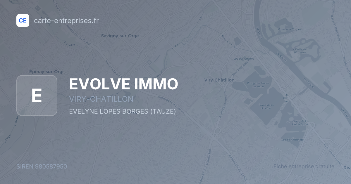 EVOLVE IMMO — 980587950 — fiche entreprise