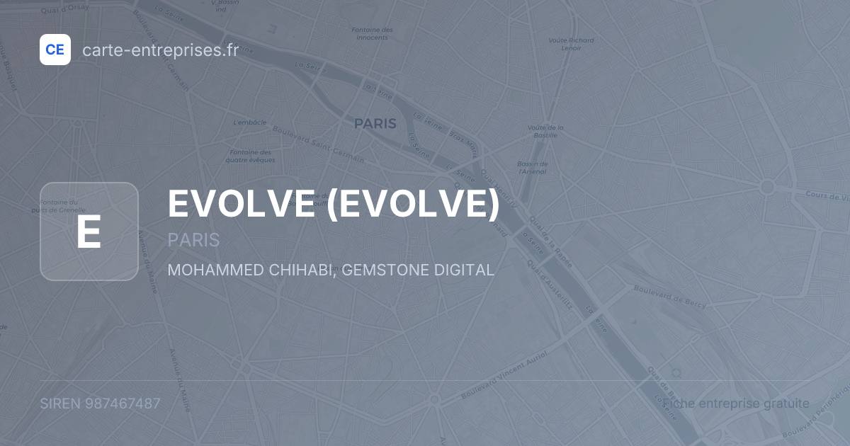 EVOLVE — 987467487 — fiche entreprise