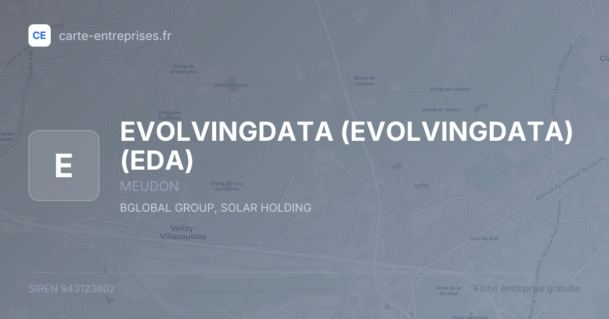 EVOLVINGDATA (EVOLVINGDATA) (EDA) — 943123802 — fiche entreprise