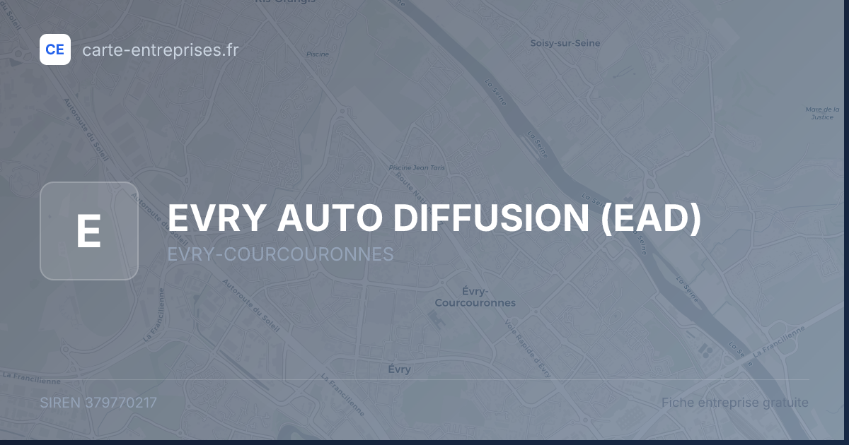EVRY AUTO DIFFUSION (EAD) — 379770217 — fiche entreprise