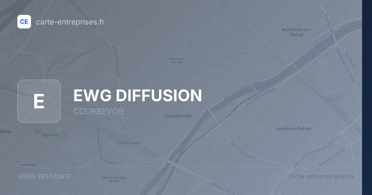 EWG DIFFUSION — 393423413 — fiche entreprise