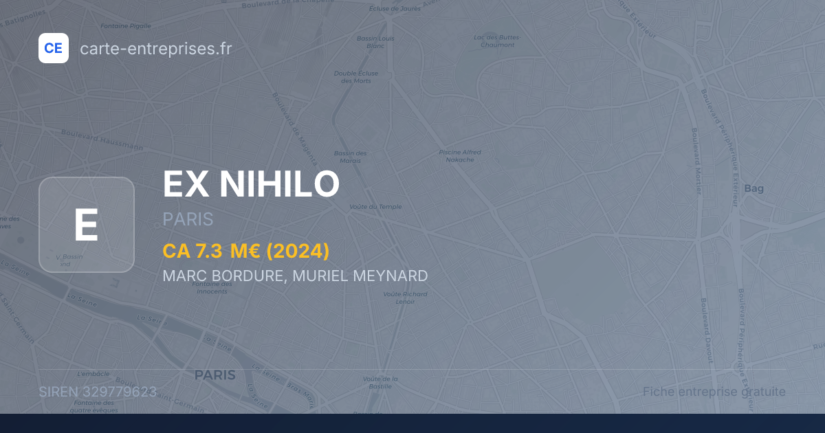 EX NIHILO — 329779623 — fiche entreprise
