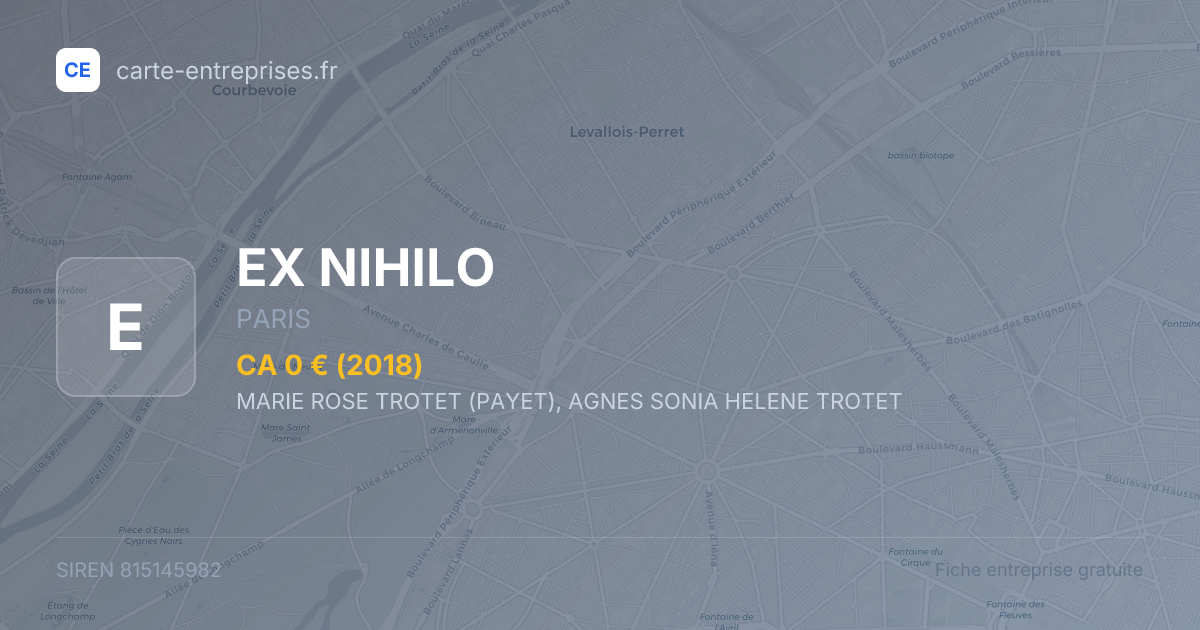 EX NIHILO — 815145982 — fiche entreprise
