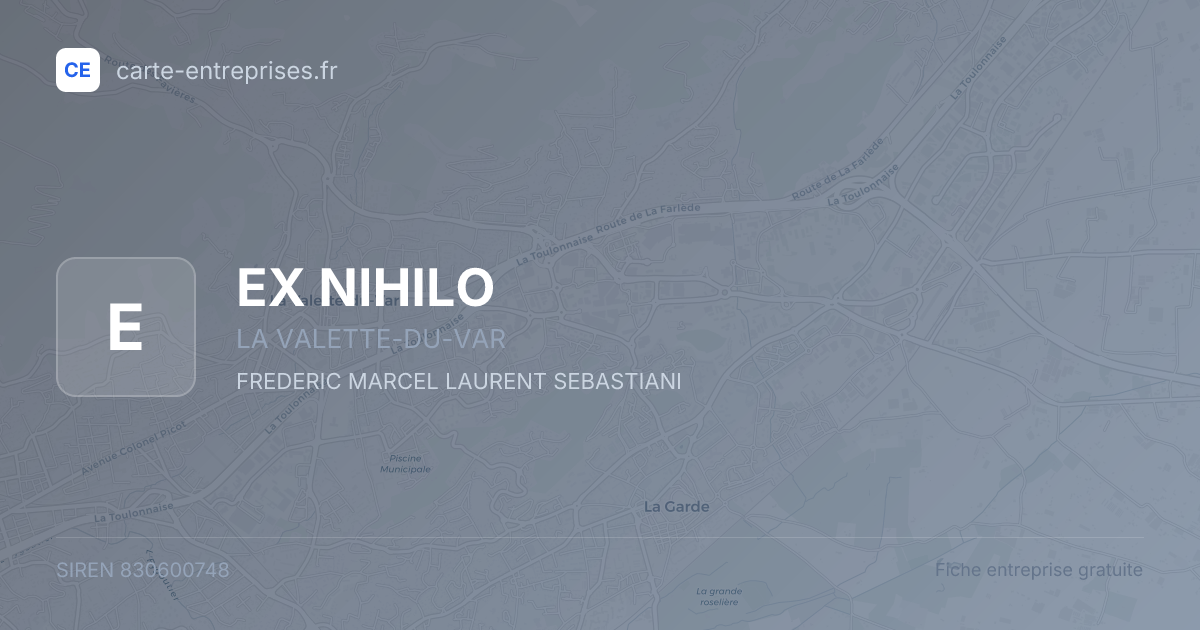 EX NIHILO — 830600748 — fiche entreprise