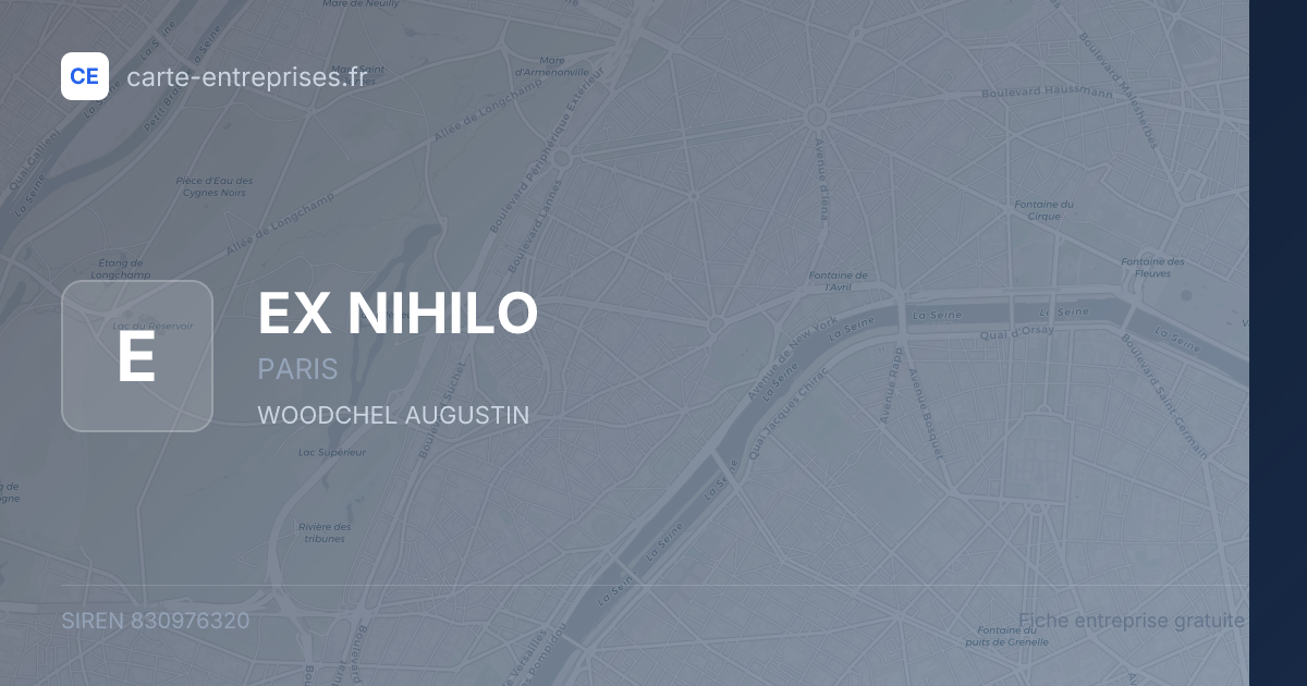 EX NIHILO — 830976320 — fiche entreprise