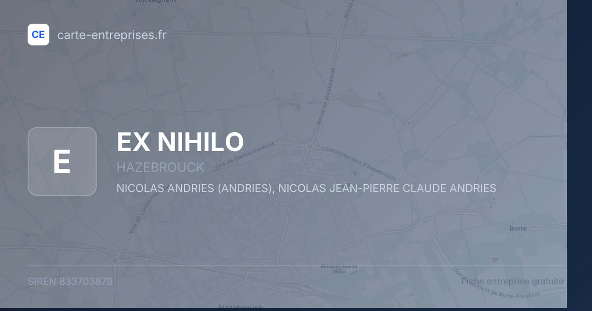 EX NIHILO — 833703879 — fiche entreprise